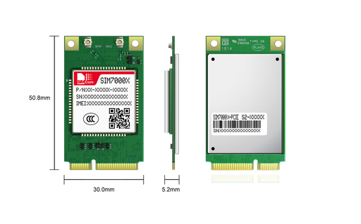 [SIM7000A PCIE] The SIM7000 series is the LPWA module which supports wireless communication modes of Cat- M/Cat-NB/GPRS/EDGE.